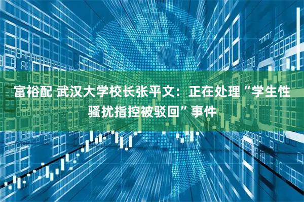 富裕配 武汉大学校长张平文：正在处理“学生性骚扰指控被驳回”事件