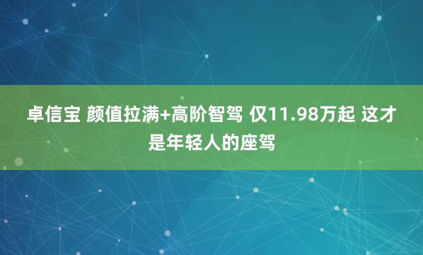 卓信宝 颜值拉满+高阶智驾 仅11.98万起 这才是年轻人的座驾