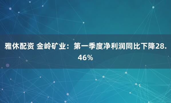 雅休配资 金岭矿业：第一季度净利润同比下降28.46%